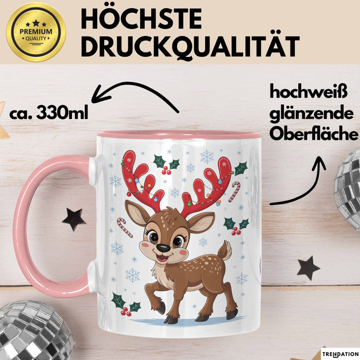 Weihnachten Tasse Geschenkidee für Feiertagsliebhaber Rosa Trendation