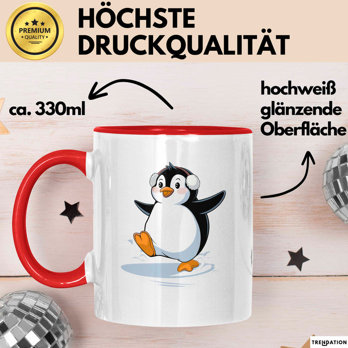 Pinguin Liebhaber Tasse Geschenk Lustige Geschenkidee Spruch Für Kälte Fans Rot Trendation