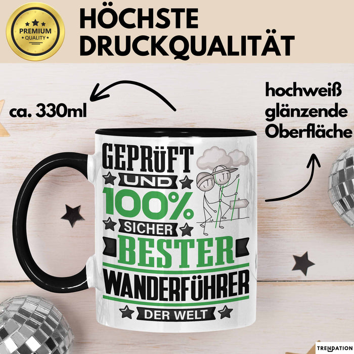 Wanderführer Geschenk Lustiger Spruch für Wanderführer Geschenkidee Bester Wanderführer Der Welt Schwarz Trendation