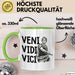 Lateinlehrer Unterricht Tasse Geschenk Lustige Geschenkidee Spruch Veni Vidi Vici Grün Trendation