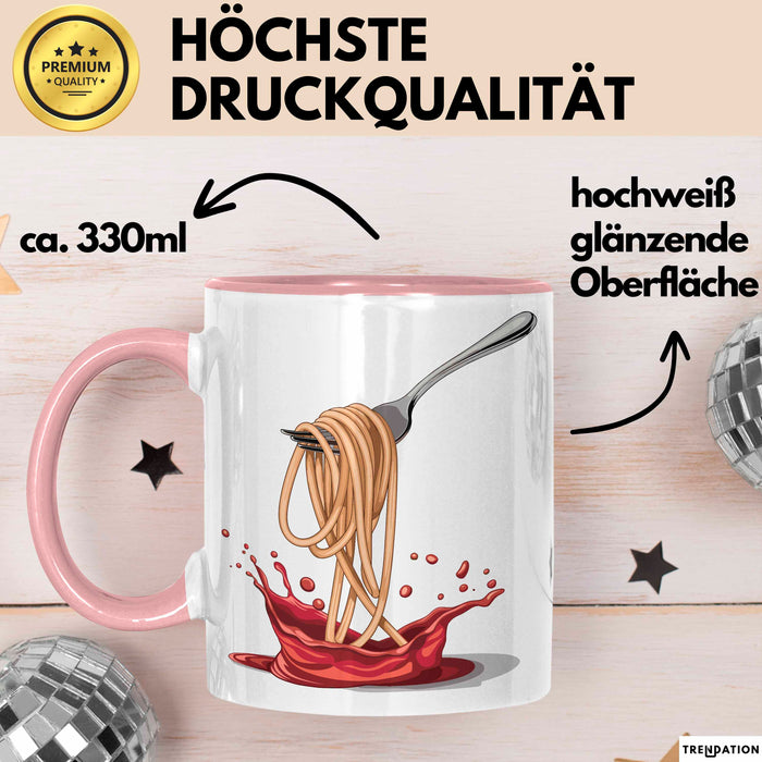 Pasta Fan Tasse Geschenkidee für Italienisches Essen Rosa Trendation
