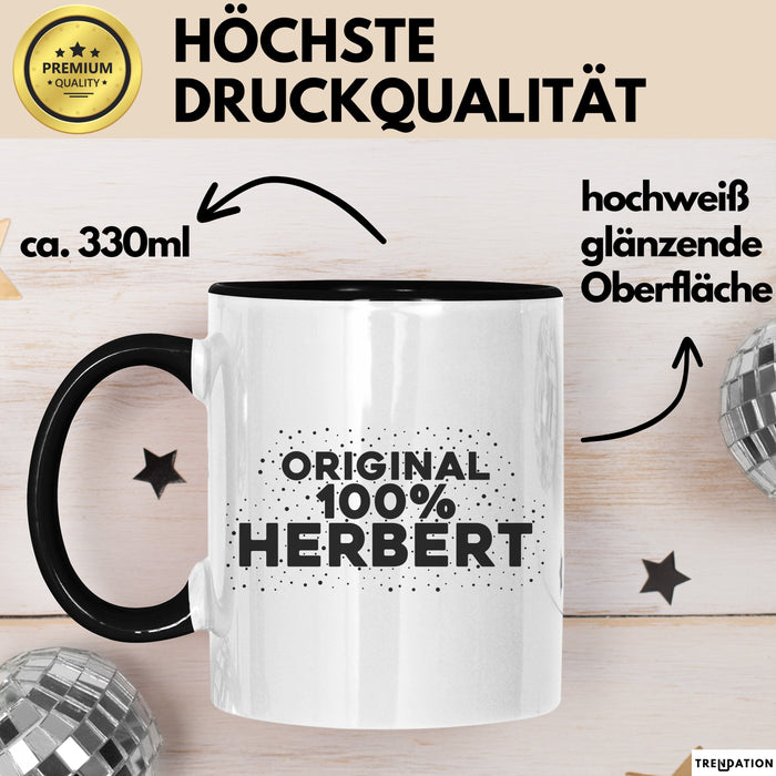 Herbert Tasse Original 100% Herbert Geschenk Schwarz Trendation