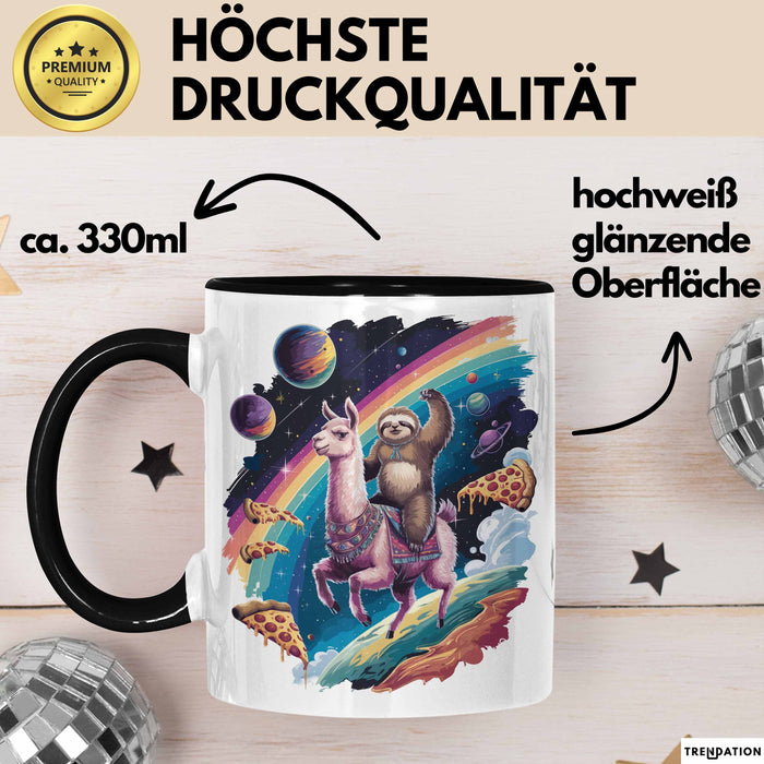 Weltall Katze Faultier Lama Regenbogen Tasse Geschenk Tier Trendation