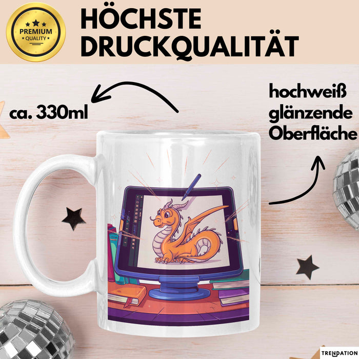 Digital Künstler Tasse Geschenk Lustige Geschenkidee Spruch Für Tablet Kreative Weiß Trendation