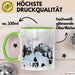 Wolf Tasse Geschenk Silhouetten Berglandschaft Vollmond Geschenkidee Grün Trendation