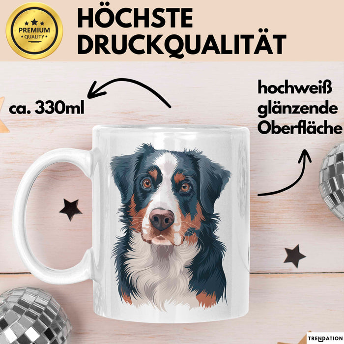 Appenzeller Sennenhund Hund Tasse Geschenk Lustige Geschenkidee Spruch Weiß Trendation