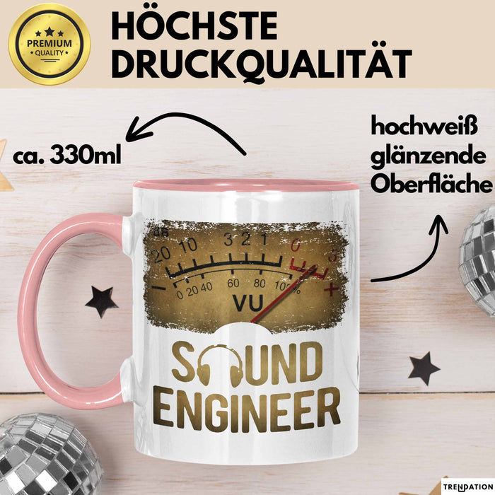 Toningenieur Ingenieurwesen Tasse Geschenk Lustige Geschenkidee Spruch Tontechniker Vu Meter Rosa Trendation