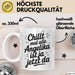 Angelika Tasse Geschenk Chillt Mal Alle Angelika Ist Ja Jetzt Da Geschenkidee Becher mit Name Weiß Trendation