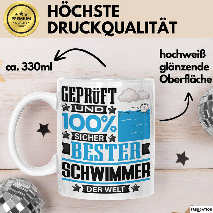 Schwimmer Geschenk Lustiger Spruch für Schwimmer Geschenkidee Bester Schwimmer Der Welt Weiß Trendation