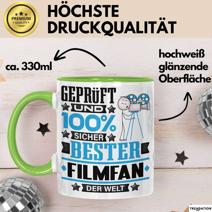 Filmfan Geschenk Lustiger Spruch für Filmfan Geschenkidee Bester Filmfan Der Welt Grün Trendation