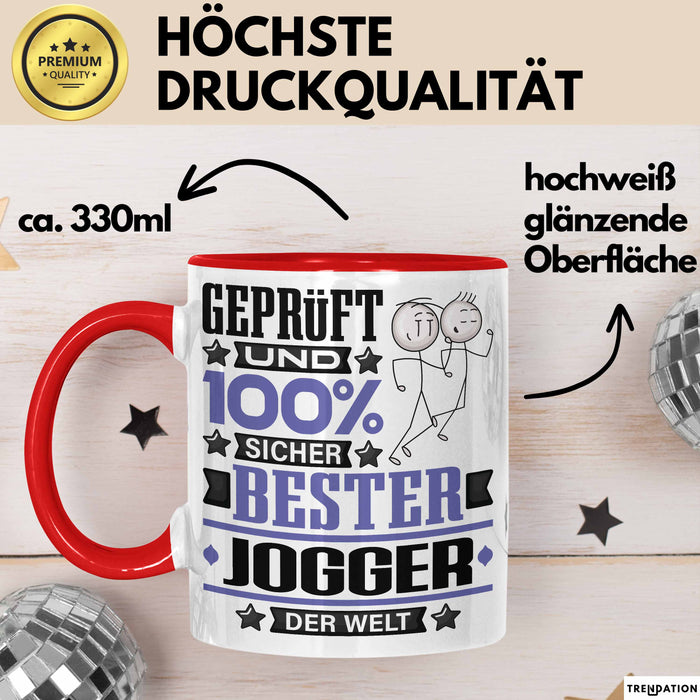 Jogger Geschenk Lustiger Spruch für Jogger Geschenkidee Bester Jogger Der Welt Rot Trendation