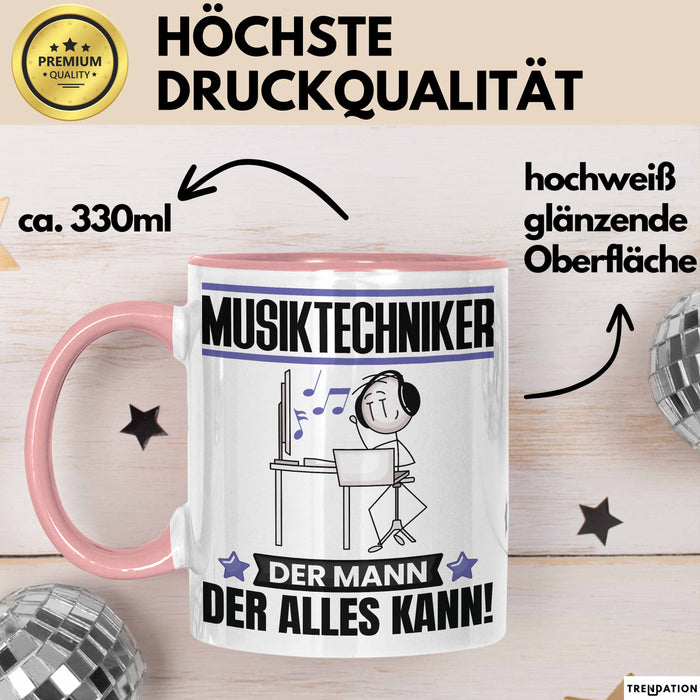 Musiktechniker Tasse Geschenk für Musiktechniker Der Mann Der Alles Kann Geschenkidee zum Geburtstag Rosa Trendation