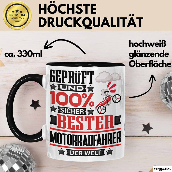 Motorradfahrer Geschenk Lustiger Spruch für Motorradfahrer Geschenkidee Bester Motorradfahrer Der Welt Schwarz Trendation