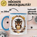 Eulenliebhaber Tasse Geschenkidee für Nachtwesen Fans Blau Trendation