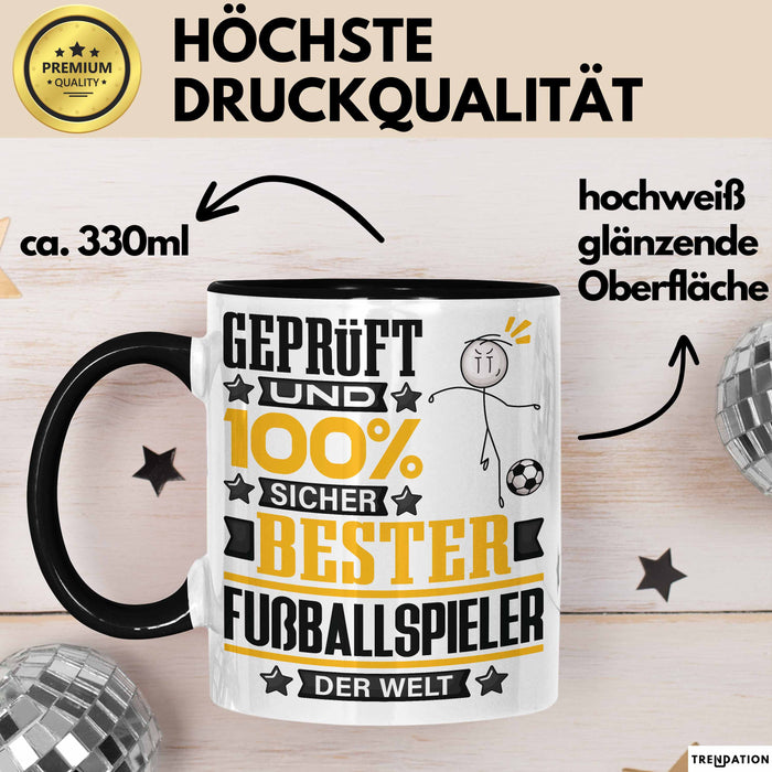 Fußballspieler Geschenk Lustiger Spruch für Fußballspieler Geschenkidee Bester Fußballspieler Der Welt Schwarz Trendation