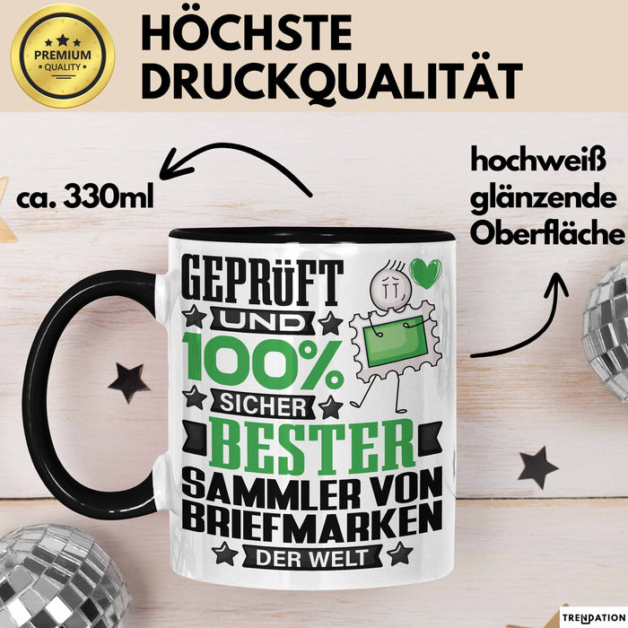 SammlervonBriefmarken Geschenk Lustiger Spruch für SammlervonBriefmarken Geschenkidee Bester SammlervonBriefmarken Der Welt Schwarz Trendation