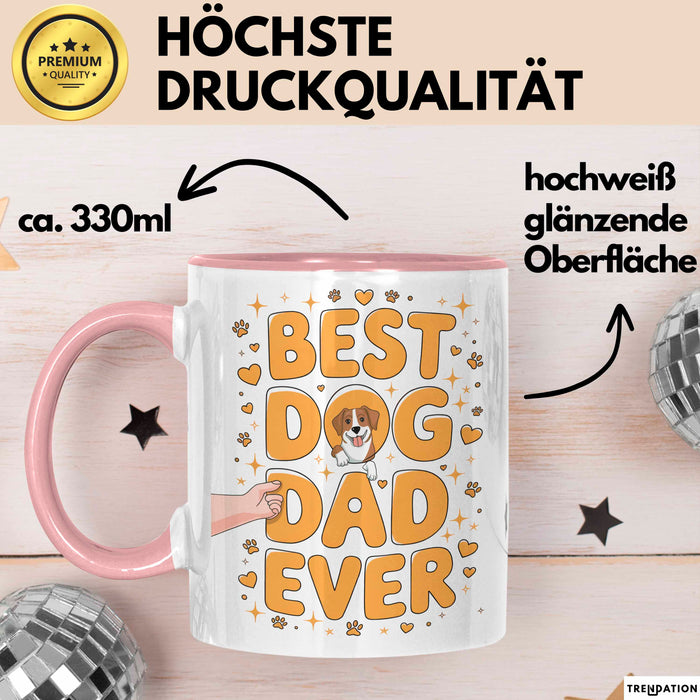 Hunde Papa Tasse Geschenk Lustige Geschenkidee Spruch Für Hunde Eltern Rosa Trendation
