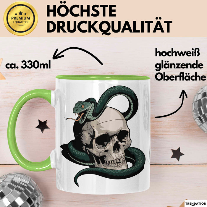 Reptilienhalter Tasse Geschenkidee Echsen Schlangenliebhaber Geschenkidee Lustig Grün Trendation