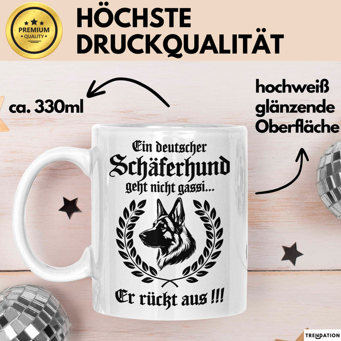 Deutscher Schäferhund Tasse Geschenk Lustige Geschenkidee Geht NichT Gassi Weiß Trendation