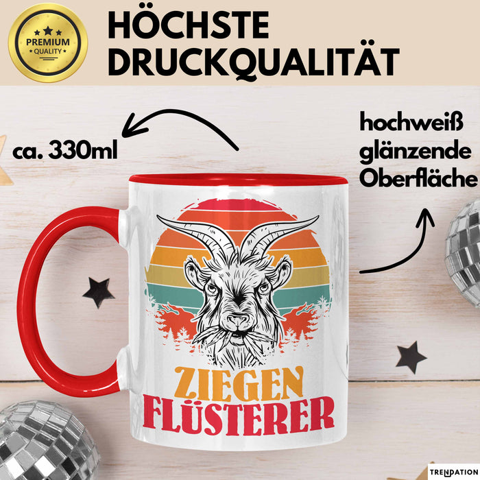 Ziegen Hirte Geschenk Tasse Ziegen Flüsterer Geschenkidee Ziegen-Liebhaber Kaffee-Becher Rot Trendation