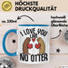 Valentinstag Tasse Geschenk I Love You Like No Otter Geschenkidee Freundin Freund Liebe zum Valentinstag Kaffee-Becher Blau Trendation