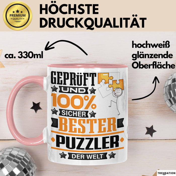 Puzzler Geschenk Lustiger Spruch für Puzzler Geschenkidee Bester Puzzler Der Welt Rosa Trendation