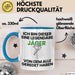 Jäger Geschenk Tasse Lustige Geschenkidee Geburtstag für Jäger Ich Bin Dieser Legendäre Jäger Von Dem Alle Geredet Haben Kaffee-Becher Blau Trendation