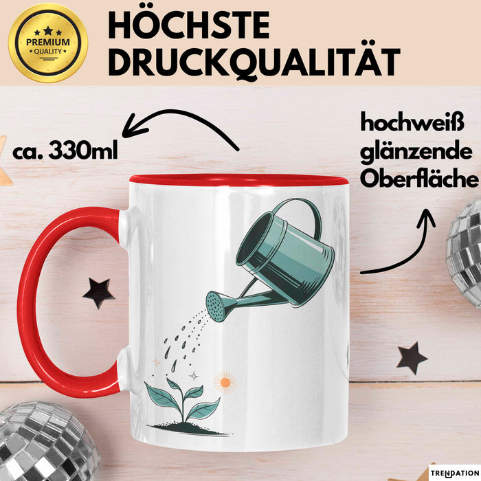 Gärtner Tasse Geschenkidee für Gartenliebhaber Rot Trendation