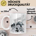 Wolf Tasse Geschenk Heulender Wolf Vögel Mond Silhouetten Geschenkidee Weiß Trendation