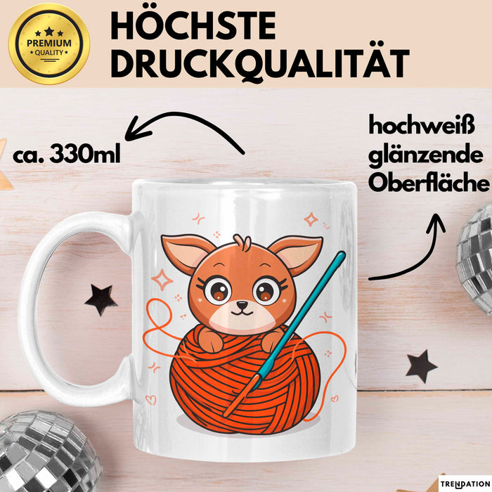 Häkel Fan Tasse Geschenk Lustige Geschenkidee Spruch Für Amigurumi Macher Weiß Trendation