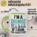 Chemiker Chemielehrer Tasse Geschenk Lustige Geschenkidee Spruch Ich Bin Chemiker Wenn Ich Renne Solltest Du Das Auch Grün Trendation