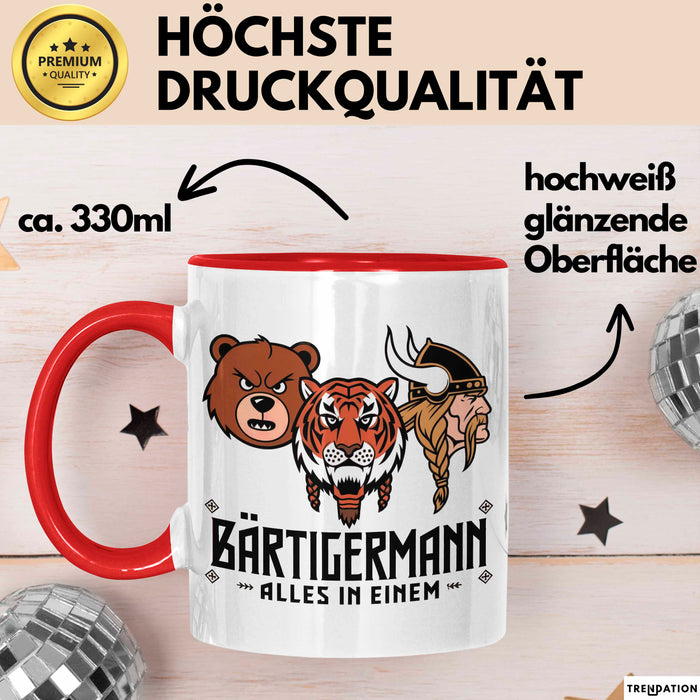 Bärtige Männer Tasse Geschenk Lustige Geschenkidee Spruch Bärtigermann Alles In Einem Rot Trendation