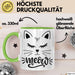 Katzen-Besitzerin Tasse Geschenk Meow Katze Geschenkidee Miau Katzen Mama Kaffee-Becher Grün Trendation