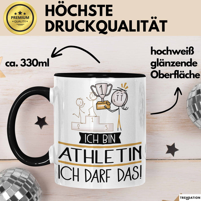 Geschenk für Athletin Tasse Lustige Geschenkidee Geburtstag Ich Bin Athletin Ich Darf Das Trendation