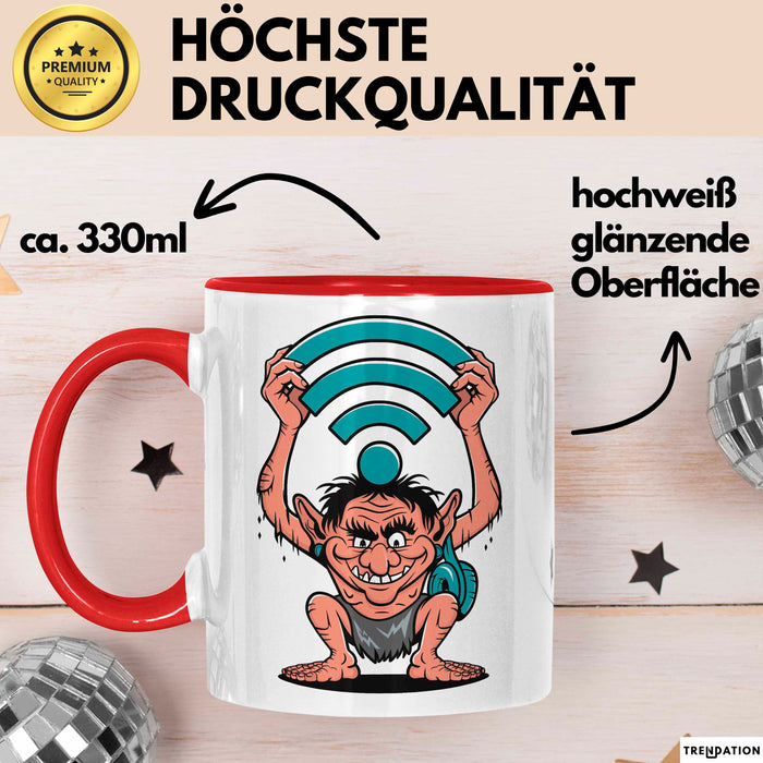 Internet Troll Tasse Geschenkidee Online Provokateur Fans Rot Trendation