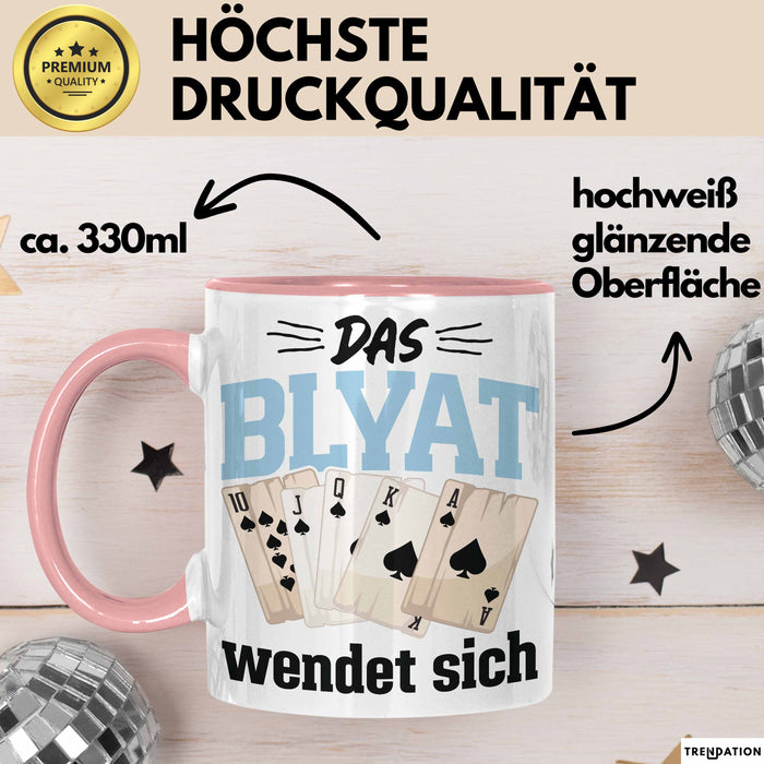 Poker Tasse Geschenk Das Blyat Wendet Sich Spruch Geschenkidee Rosa Trendation