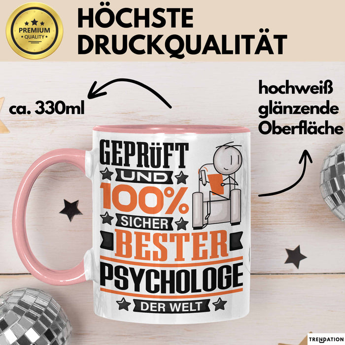 Psychologe Geschenk Lustiger Spruch für Psychologe Geschenkidee Bester Psychologe Der Welt Rosa Trendation