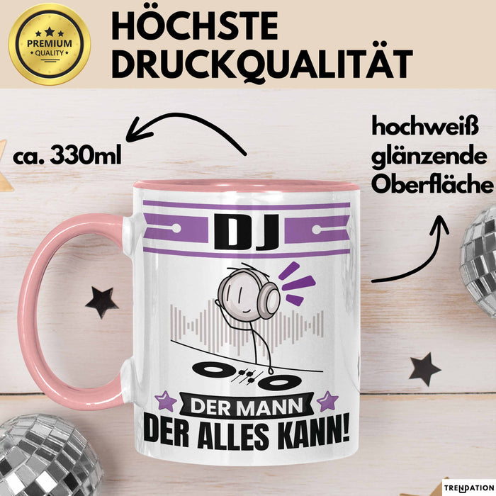DJ Tasse Geschenk für DJ Der Mann Der Alles Kann Geschenkidee zum Geburtstag Rosa Trendation