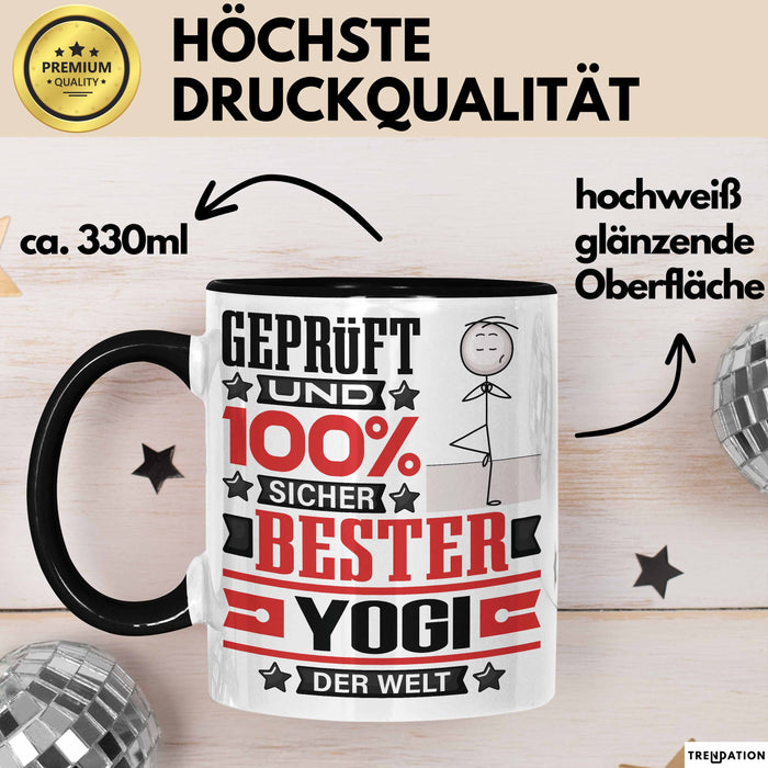 Yogi Geschenk Lustiger Spruch für Yogi Geschenkidee Bester Yogi Der Welt Schwarz Trendation
