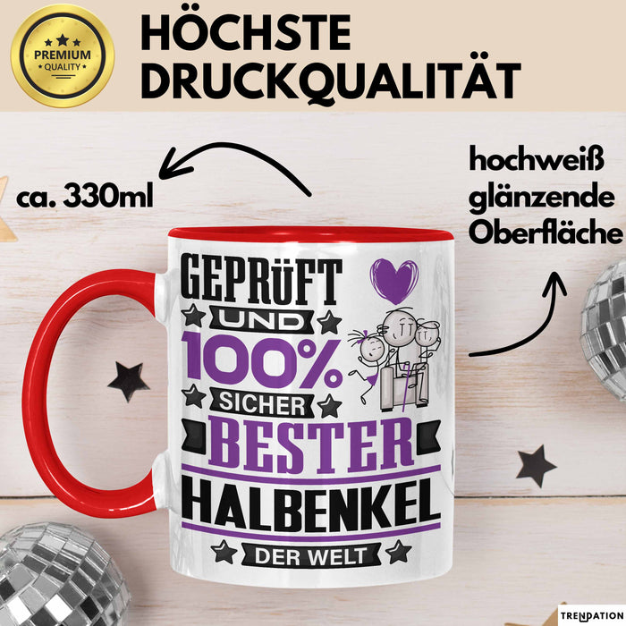 Halbenkel Geschenk Lustiger Spruch für Halbenkel Geschenkidee Bester Halbenkel Der Welt Rot Trendation