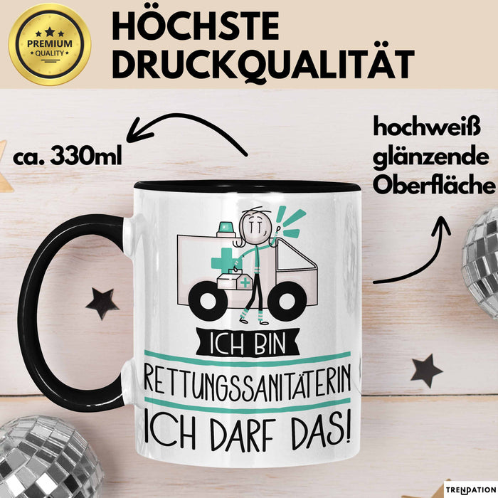Geschenk für Rettungssanitäterin Tasse Lustige Geschenkidee Geburtstag Ich Bin Rettungssanitäterin Ich Darf Das Trendation