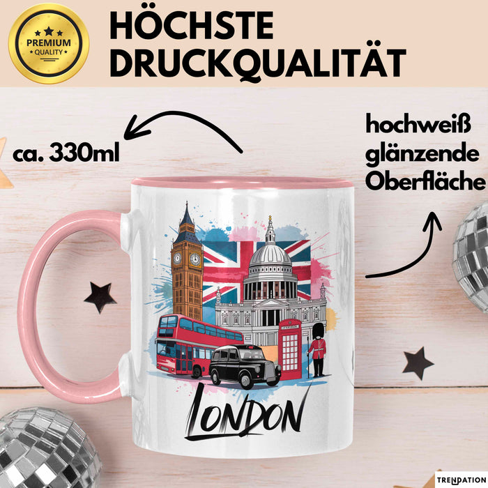 England London Tasse Geschenk Lustige Geschenkidee Spruch Rosa Trendation