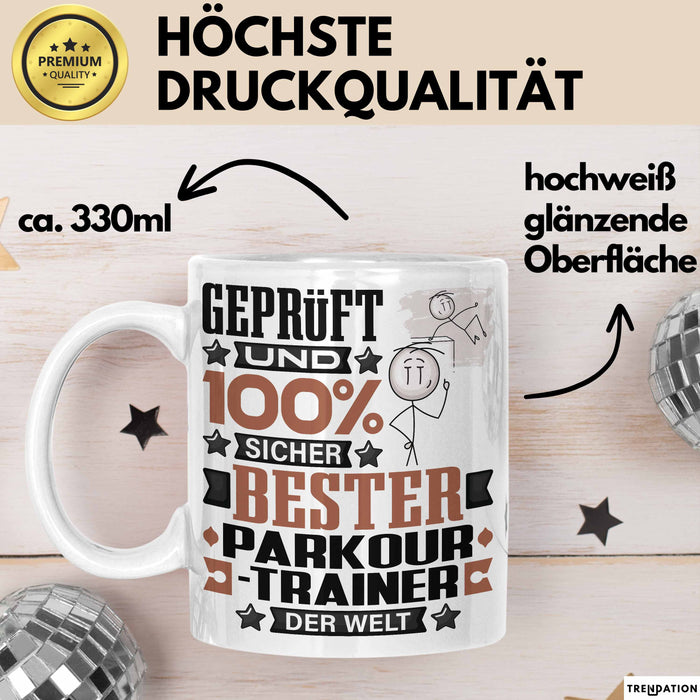 Parkour-Trainer Geschenk Lustiger Spruch für Parkour-Trainer Geschenkidee Bester Parkour-Trainer Der Welt Weiß Trendation