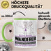 Wanderer Geschenk Tasse Ich Bin Wanderer Aber Sag Doch Einfach Superheld Lustige Geschenkdiee für Wanderer Kaffee-Becher Grün Trendation