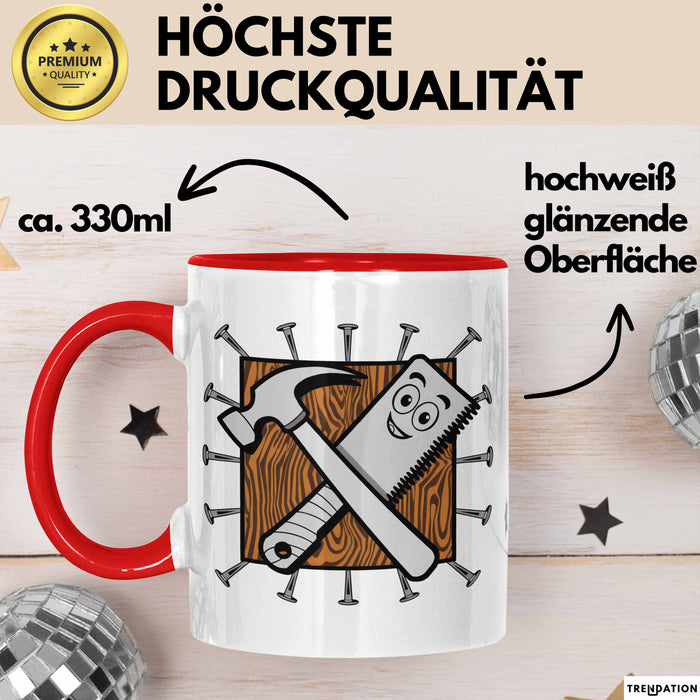 Tischler Tasse Geschenk Lustige Geschenkidee Spruch Für Holzhandwerker Rot Trendation