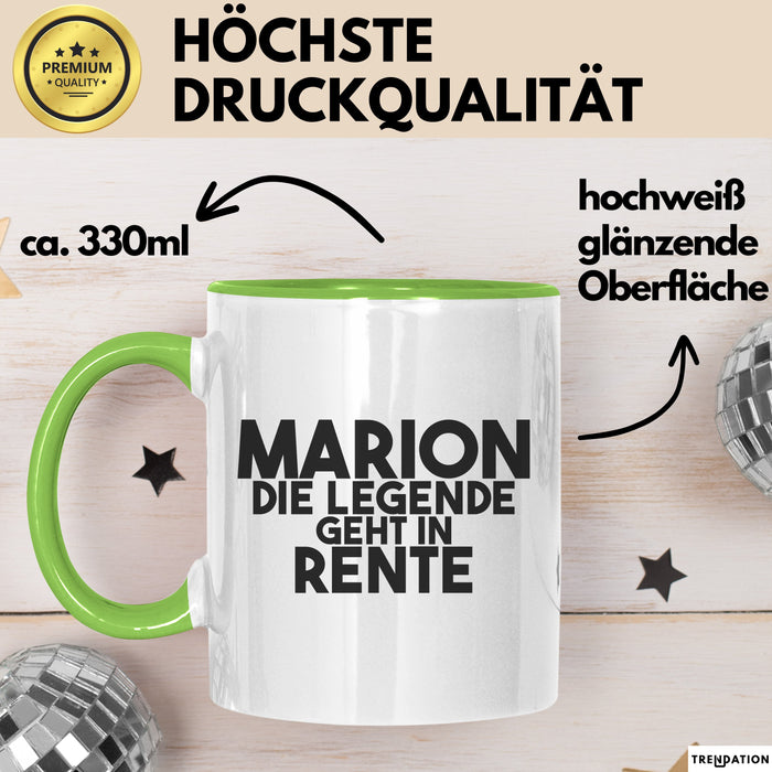 Marion Tasse Marion – Die Legende Geht In Rente Geschenk