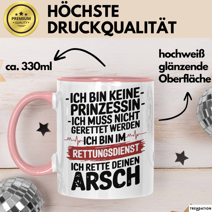 Sanitäter Tasse Geschenk Rettungsdienst Notfalldienste Rosa Trendation