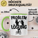 Mountainbike Tasse Geschenk für Mountainbiker Männer Geschenkidee Problem und Lösung Mountainbike Berge MTB Grün Trendation
