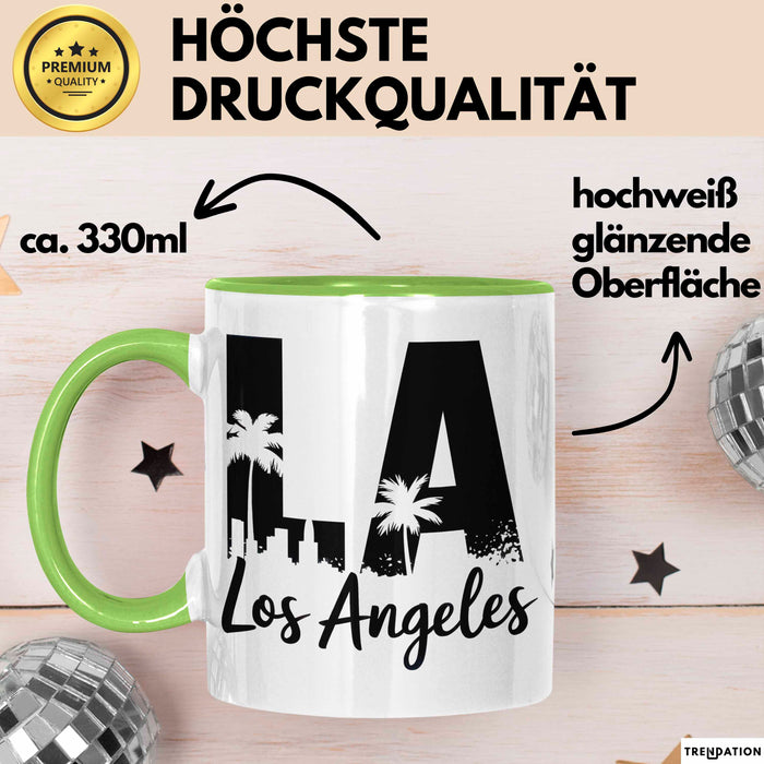 Los Angeles LA Kalifornien USA Tasse Geschenk Lustige Geschenkidee Spruch Grün Trendation