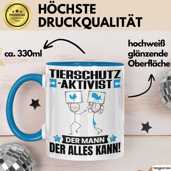 Tierschutzaktivist Tasse Geschenk für Tierschutzaktivist Der Mann Der Alles Kann Geschenkidee zum Geburtstag Blau Trendation